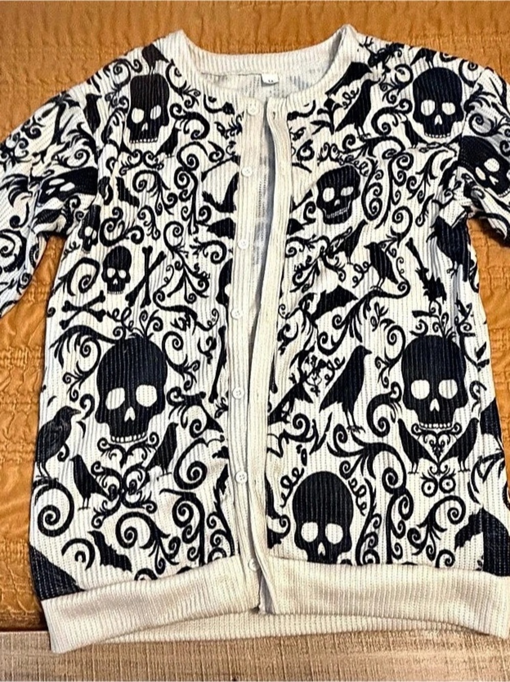Skull Print Cardigan Size Medium